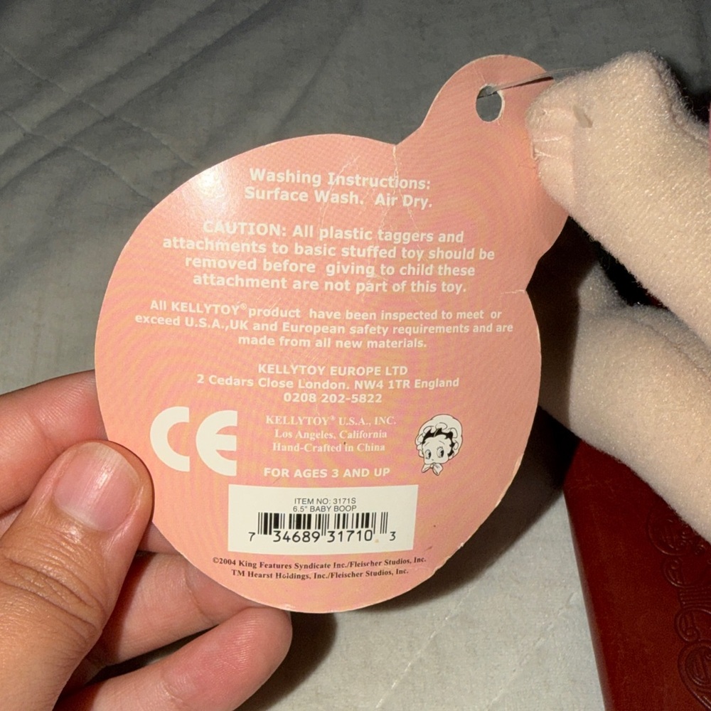 Kellytoy Baby Boop Plush with Pink Bonnet - Picture 5 of 6
